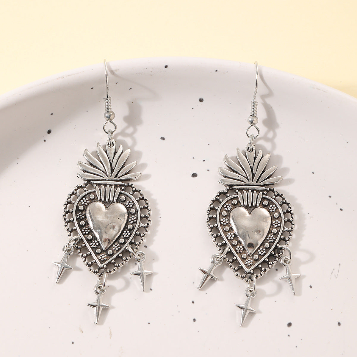 Dark Gothic Fashion Sacred Heart Star Rings