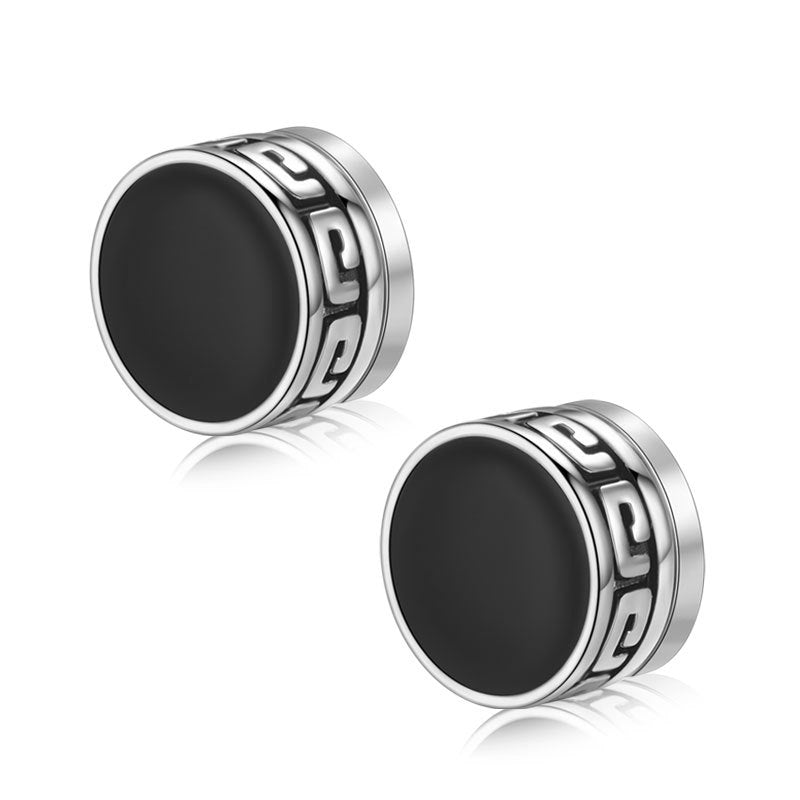 Men's Personality Black Agate High-grade Temperament Not Easy Earrings