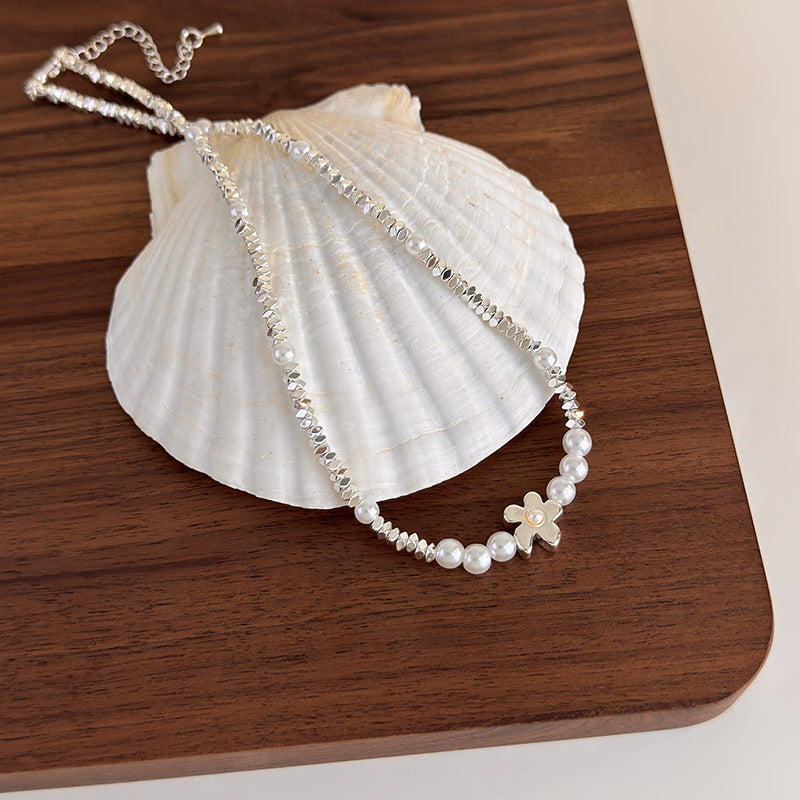 Women's Pieces Of Sier Imitation Pearl High-grade Clavicle Chain Necklaces