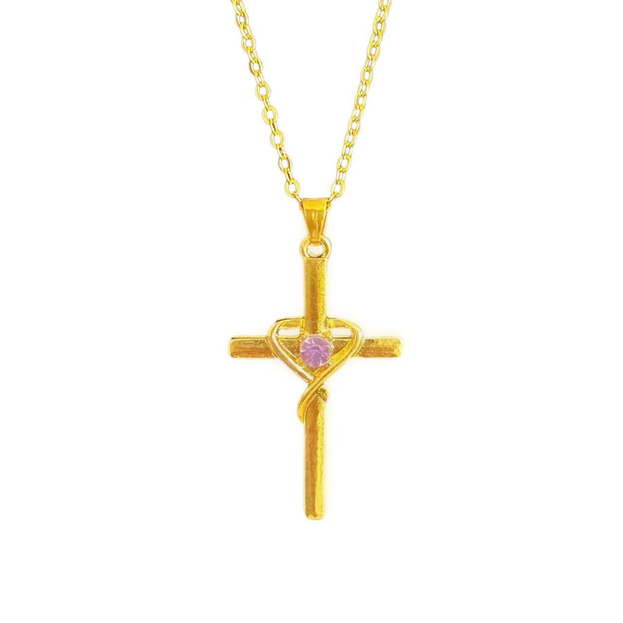 Women's Beating Lucky Heart Cross Love Light Luxury Pendants