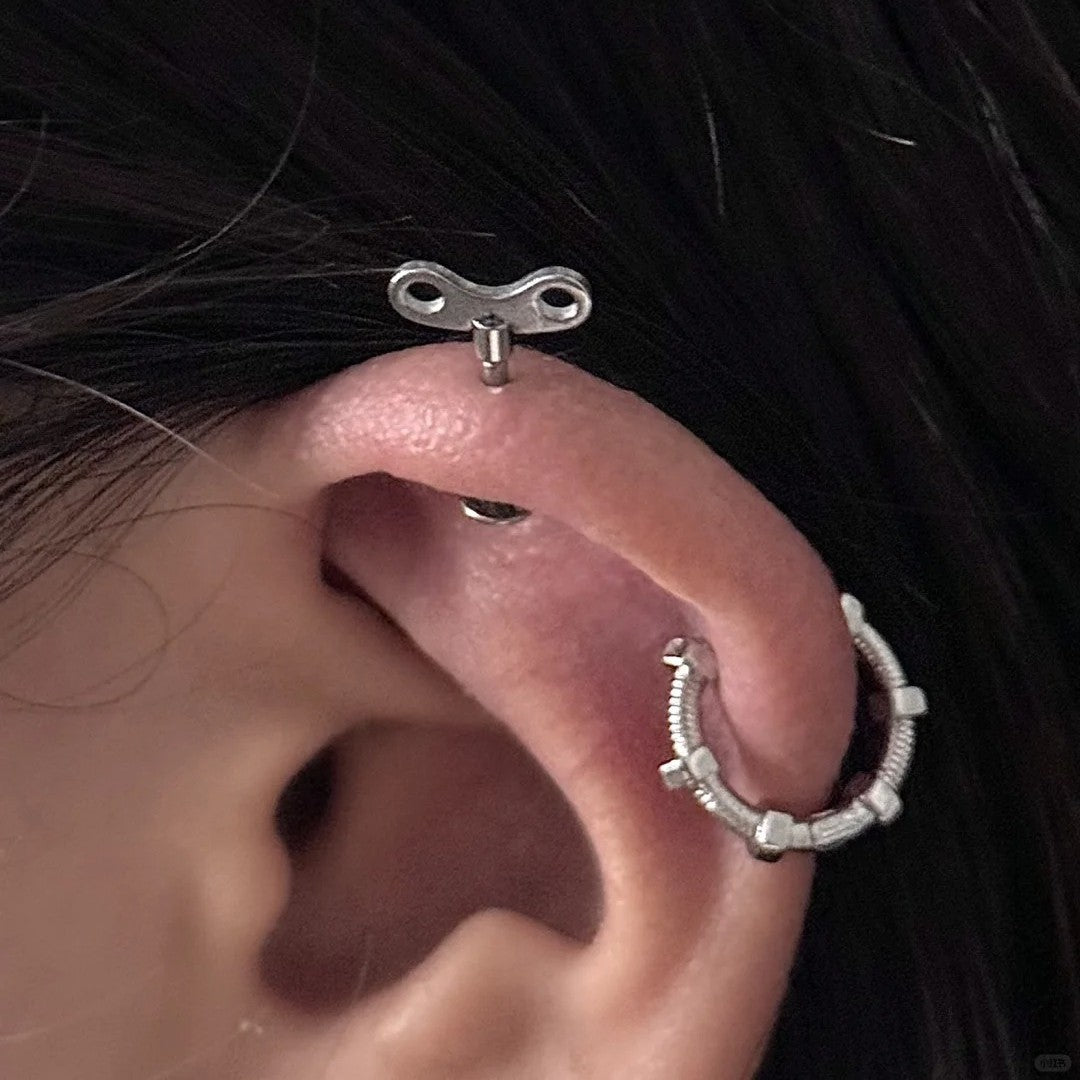 Niche Design Thick Titanium Steel Unique Earrings