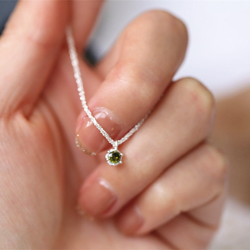 Sier Starry Female Summer Light Luxury Minority Sparkling Necklaces