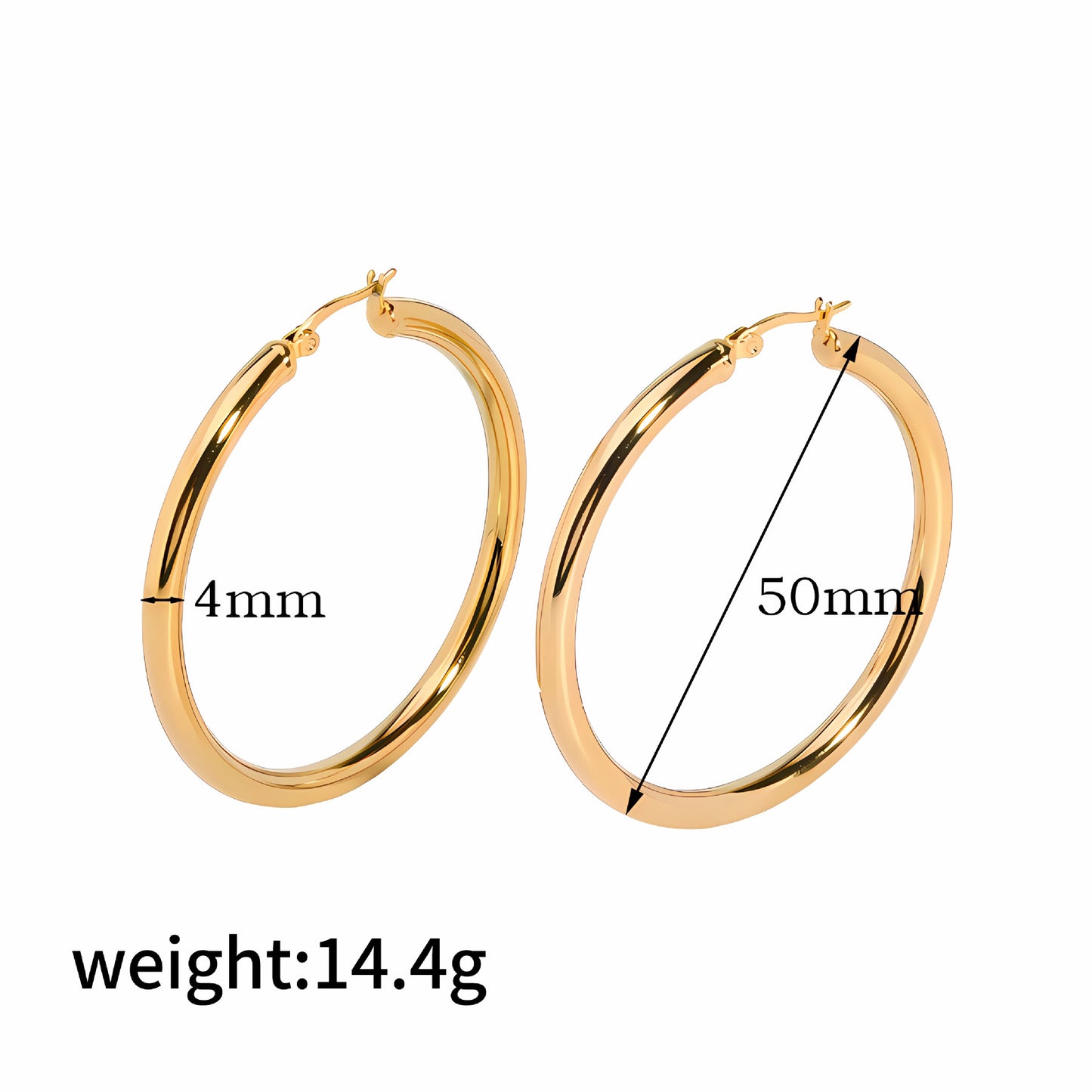 Women's Gold Stainless Steel Exaggerated Circle Hollow Earrings