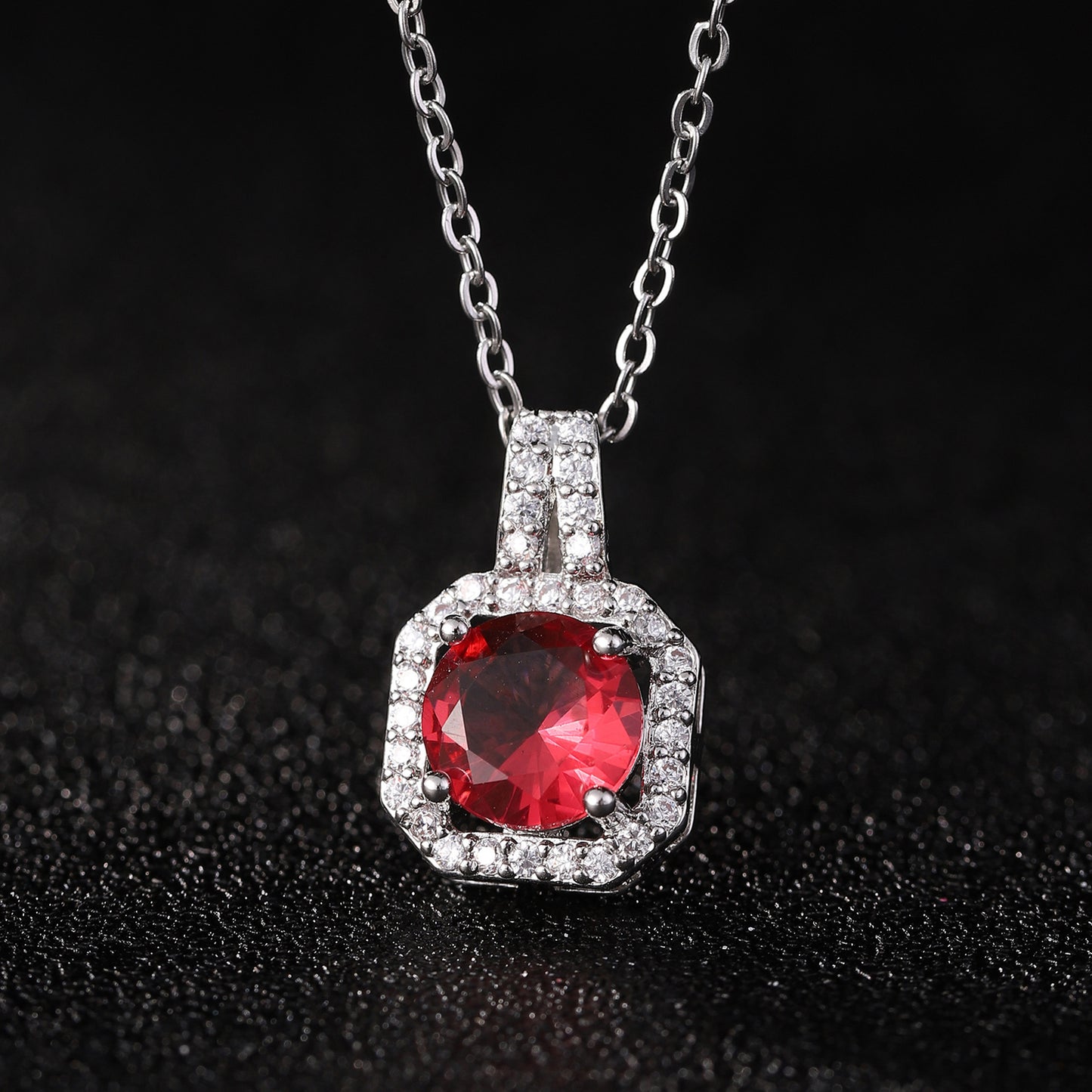 Female High-grade Full Diamond Light Luxury Necklaces