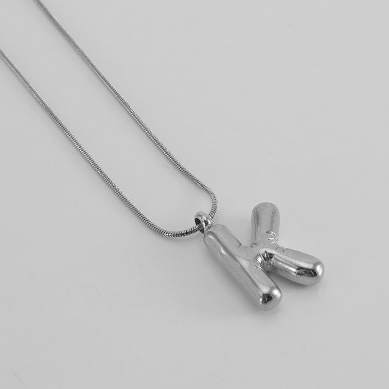 Bubble Letter Snake Bones Chain Titanium Steel Necklaces