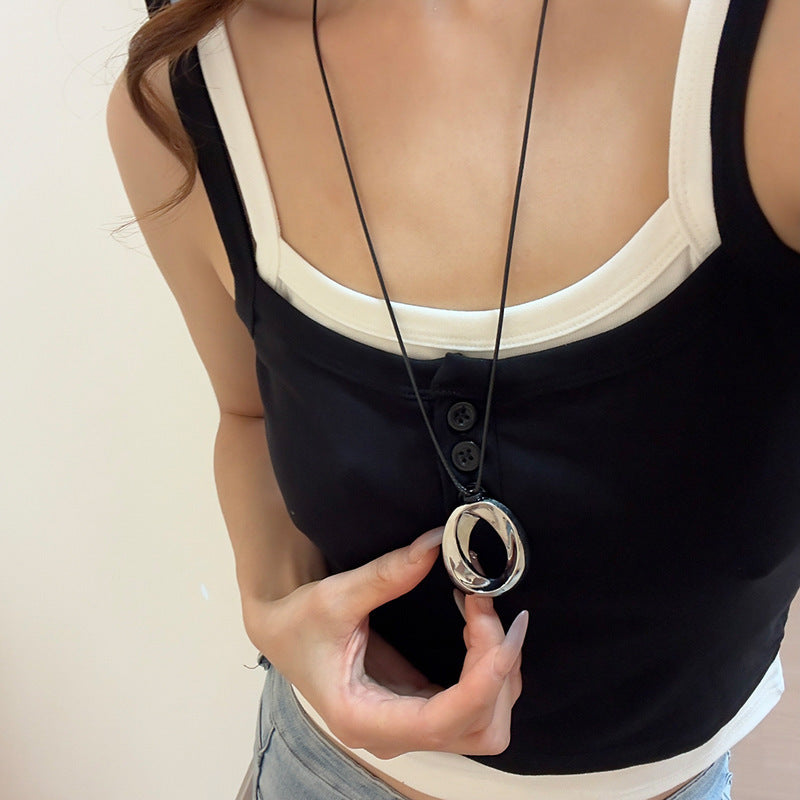 Ethnic Style Artificial Leather Beaded Niche Design Clavicle Chain Necklaces