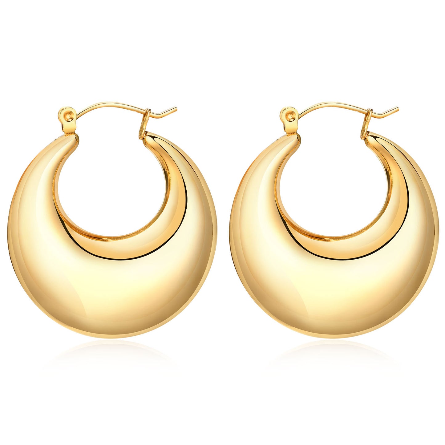 Women's Ornament Titanium Steel Hollow Chubby Exaggerated Earrings