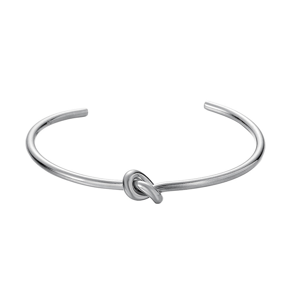 Men's Fashion Simple Titanium Steel Gold Plated Shaped Open Bracelets