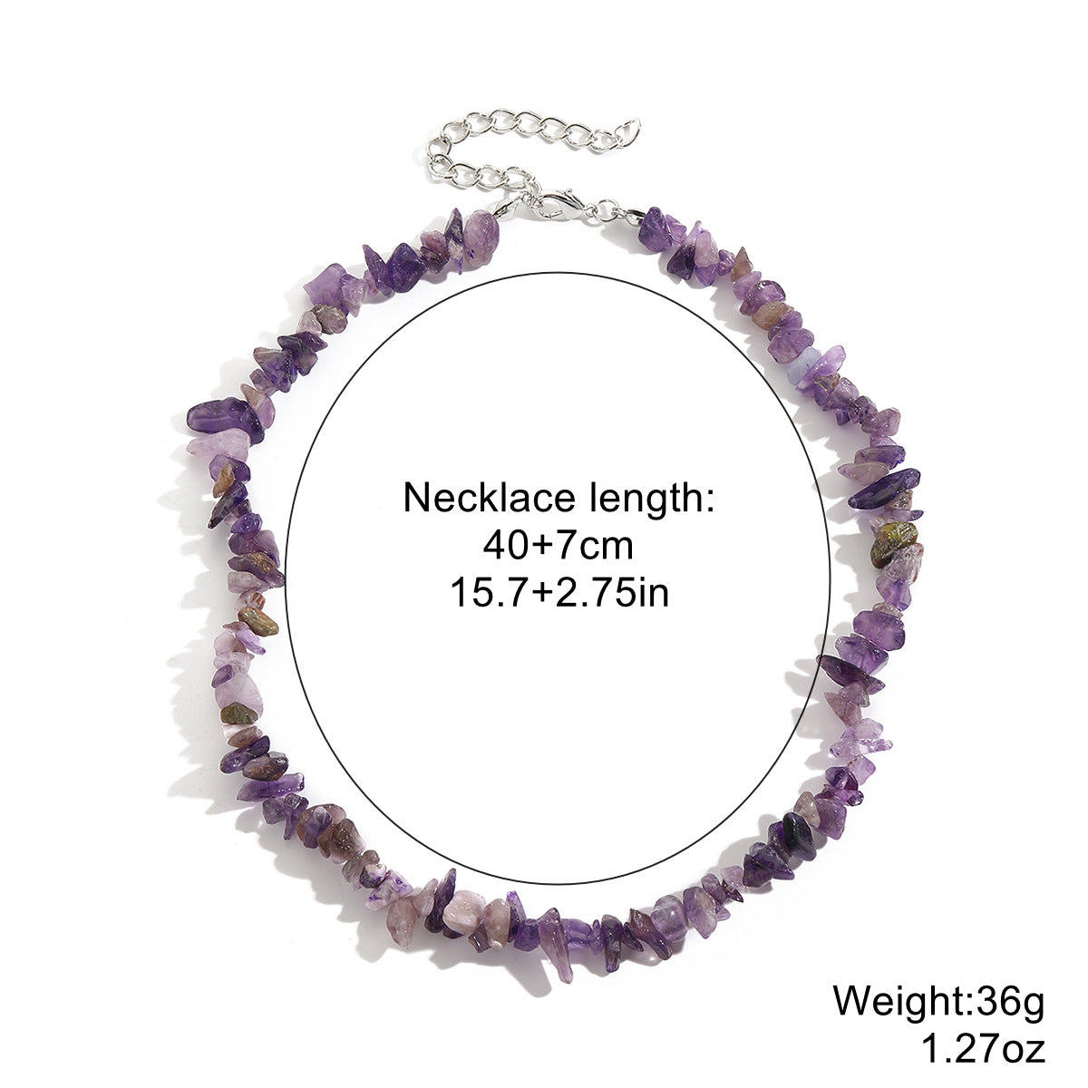 Women's Bohemian Color Gravel For Natural Stone Necklaces