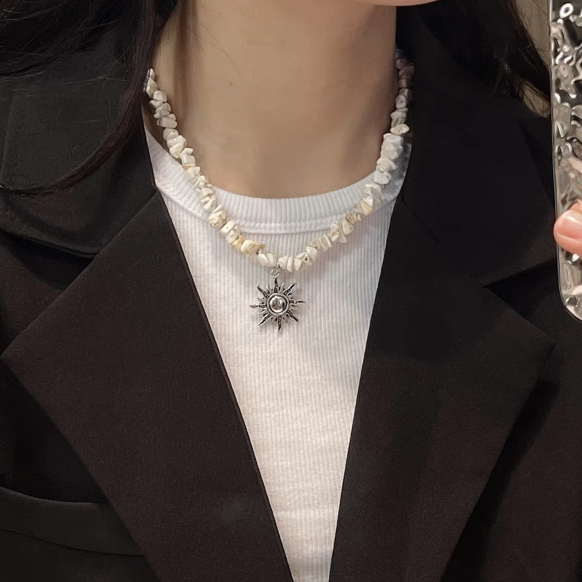 Onyx Stars Street Boys Design High-grade Clavicle Necklaces