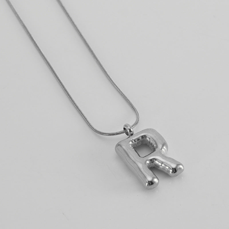 Bubble Letter Snake Bones Chain Titanium Steel Necklaces