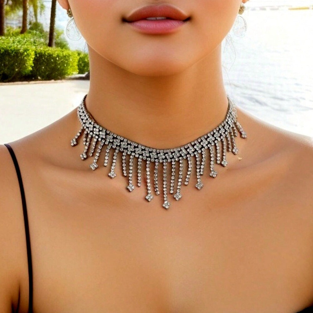 Women's Style Trendy Full Diamond Retro Exaggerated Necklaces