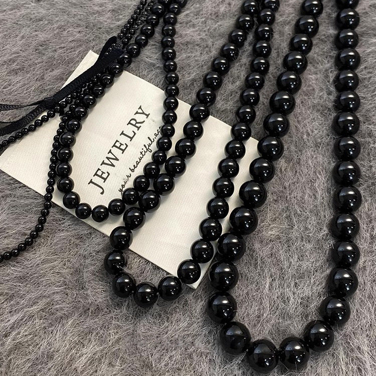 Beaded Female Dark High-grade Light Luxury Clavicle Chain Necklaces