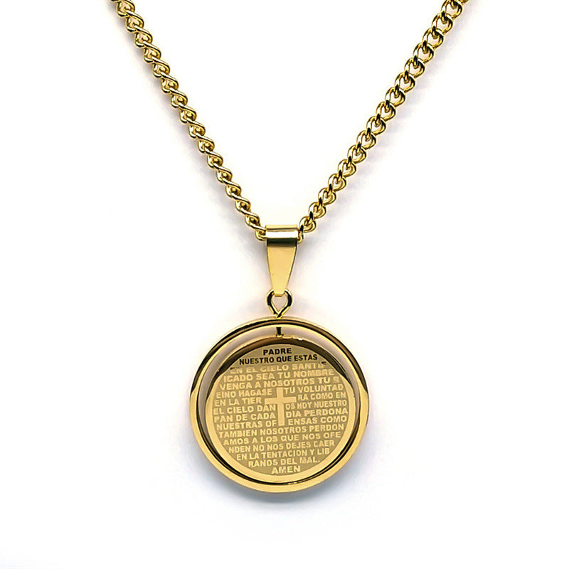 Prayer Cross Stainless Steel Spanish Jewelry Necklaces