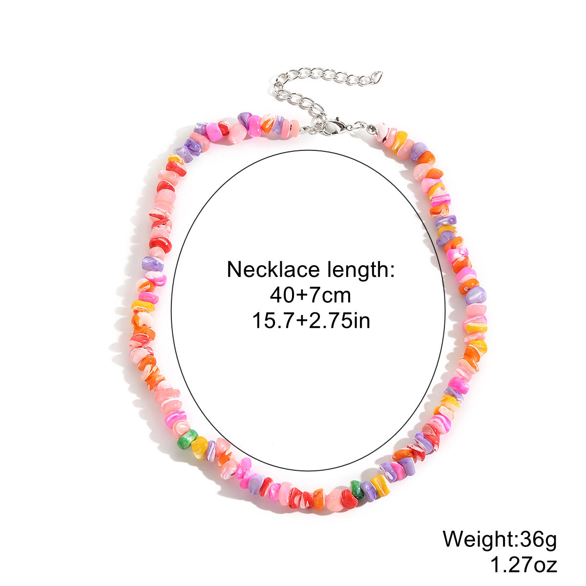 Women's Bohemian Color Gravel For Natural Stone Necklaces