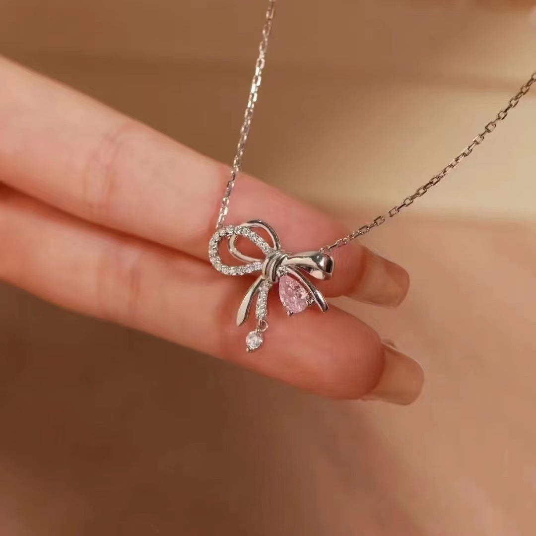Knot Bow Female Sweet Niche Clavicle Necklace