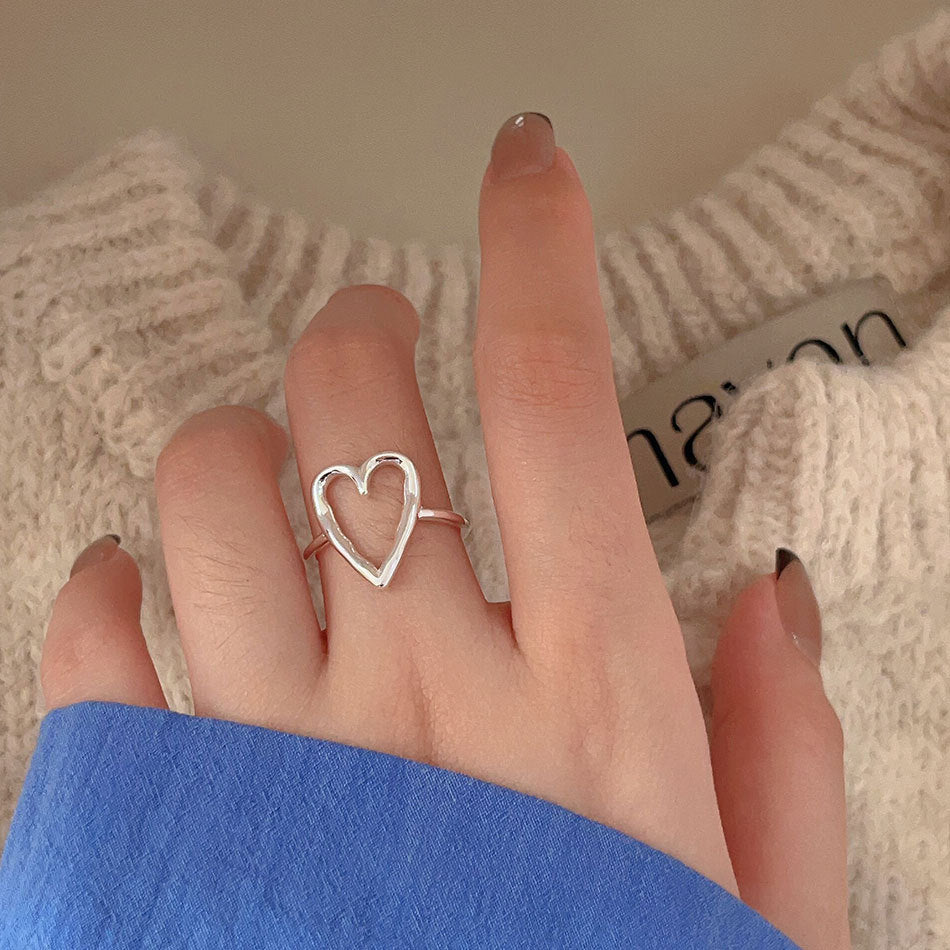 Heart In Sterling Sier Shaped Simple Rings
