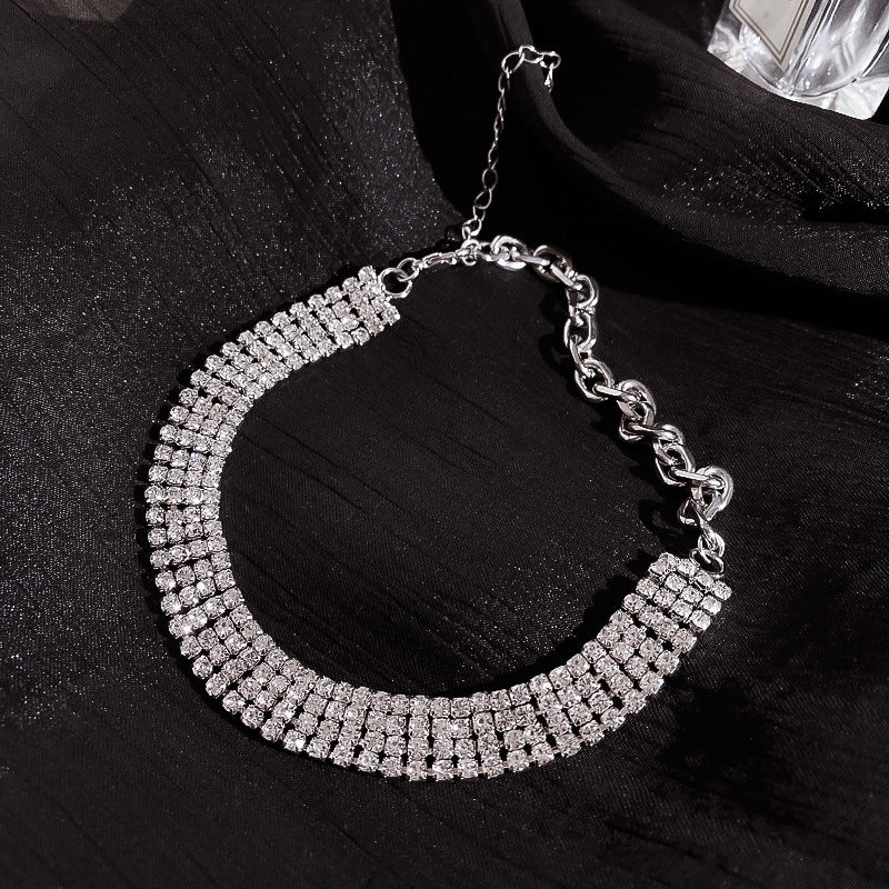 Women's Full Diamond Trendy Personality Clavicle Chain Necklaces