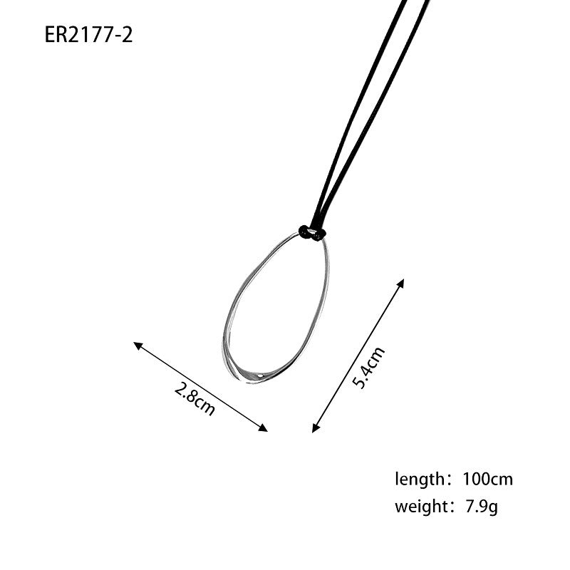 Irregular Alloy Simple Design Long Oval Necklaces