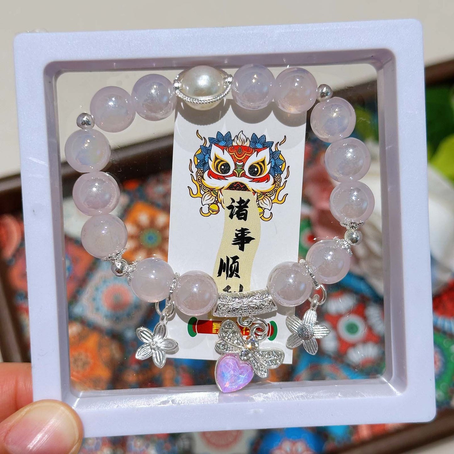 Stall Glass Glaze Female Pearl Love Cultural Creative Girlfriends Bracelets