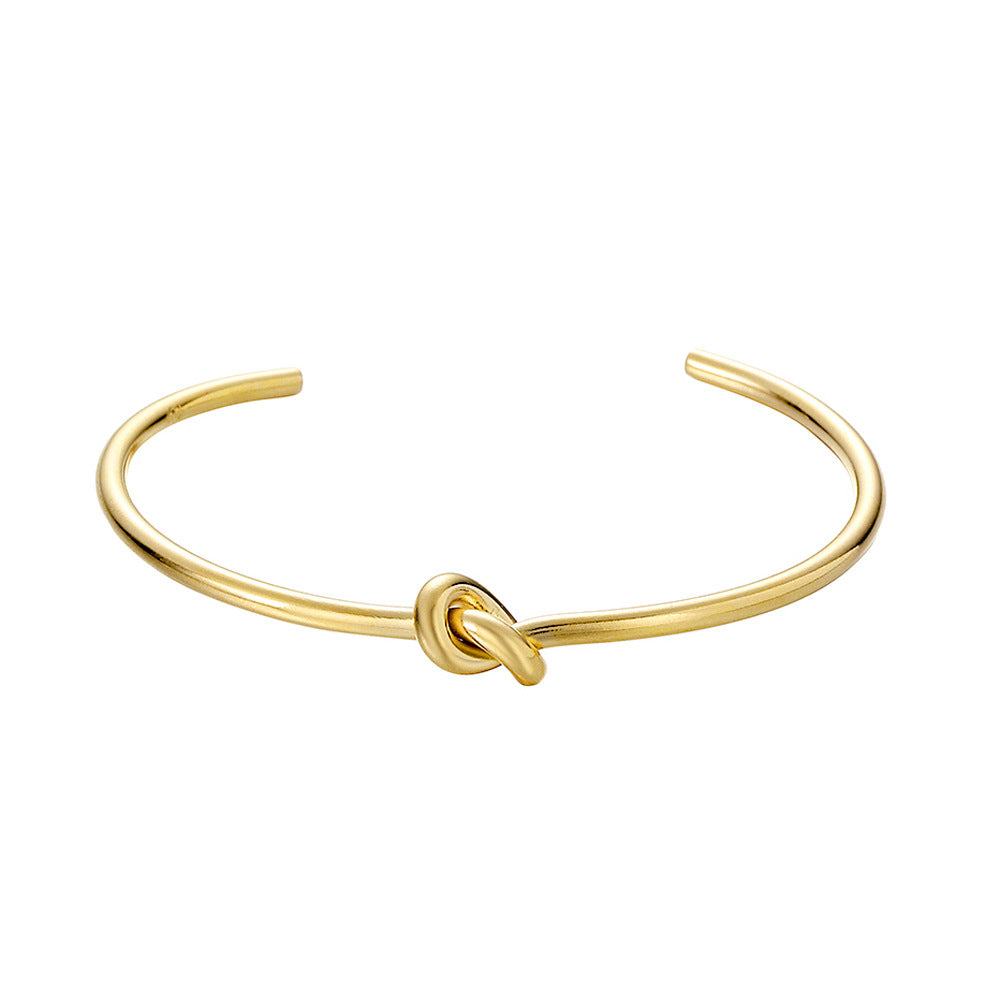 Men's Fashion Simple Titanium Steel Gold Plated Shaped Open Bracelets