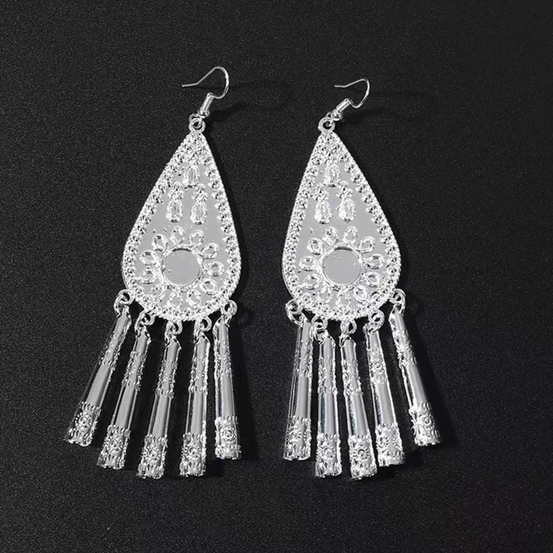 Imitation Miao Sier Ethnic Style Peacock Earrings