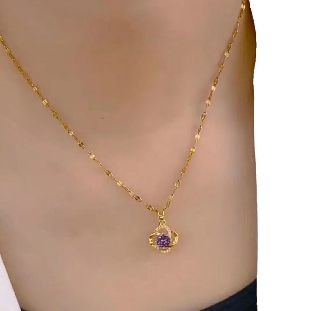 Trendy Fresh Four-leaf Flower Female Korean Niche Necklaces