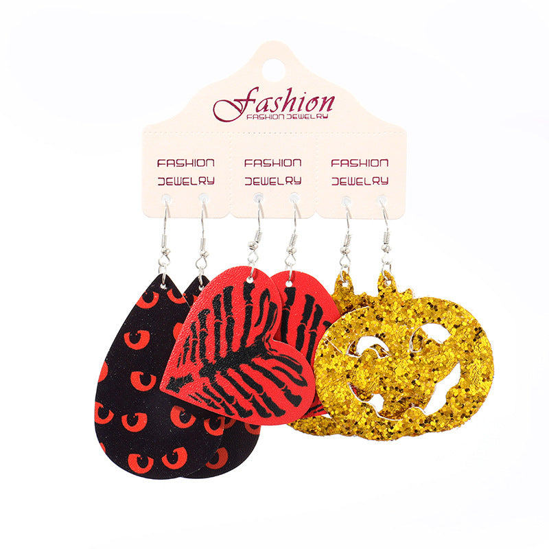Suit Halloween Exaggerated Pumpkin Alien Gift Funny Earrings