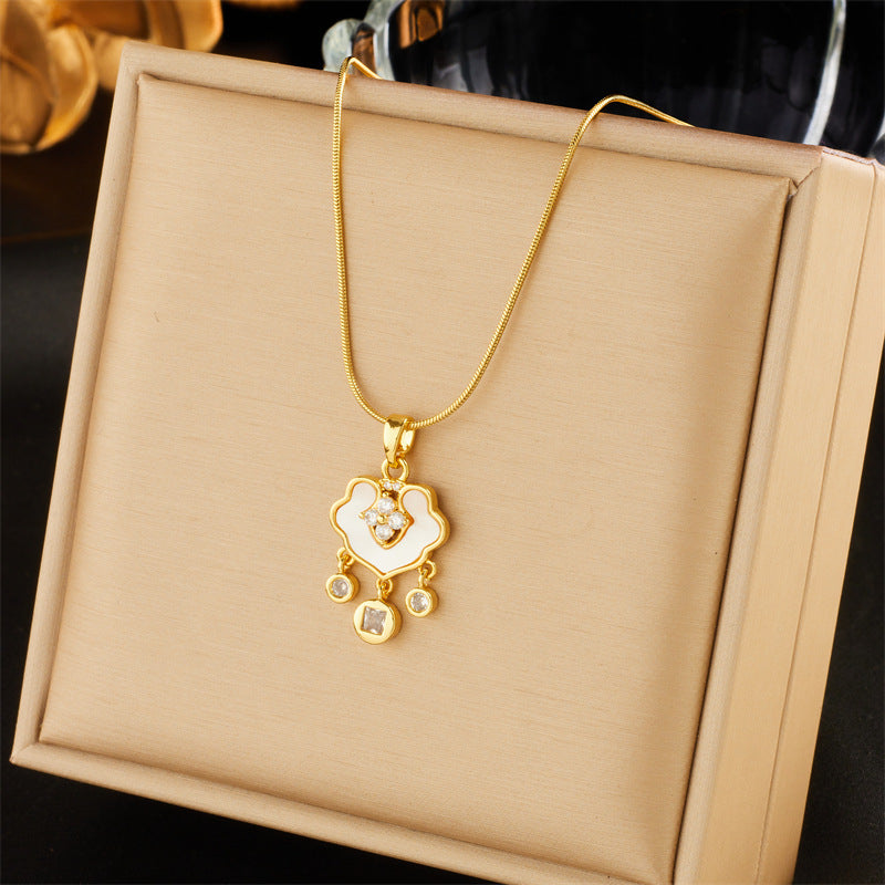 Fashion Creative Design Retro High Class Elegant Diamond Flower Necklaces