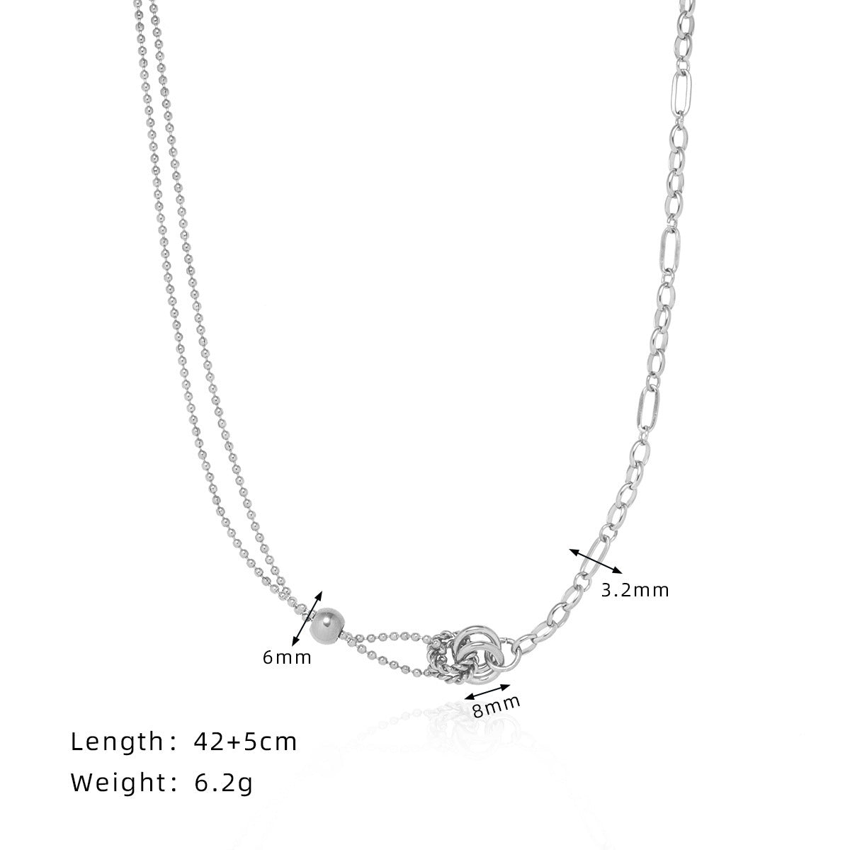 Steel Clavicle Chain Style Neutral Twist Necklaces