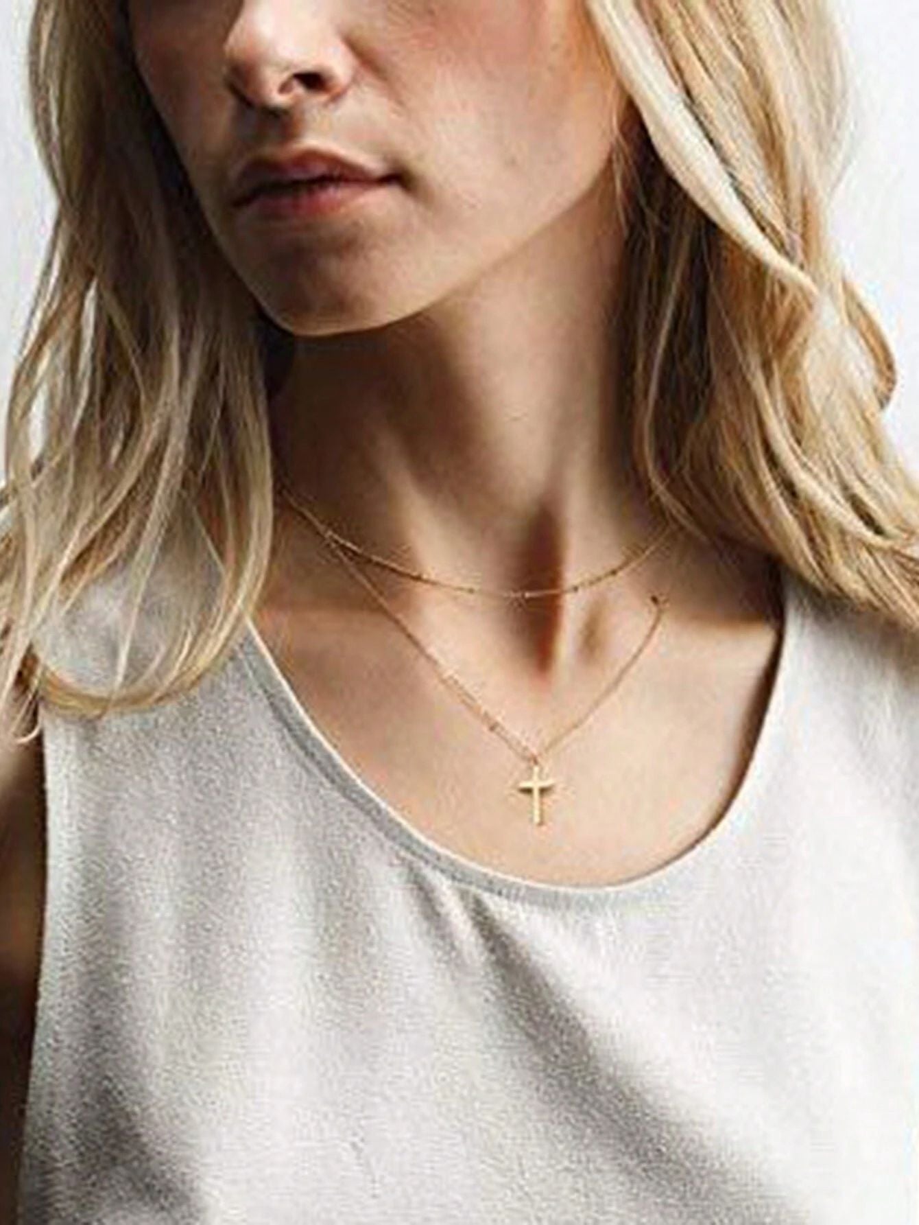Women's Cross Double Layer Simple Personalized Gift Necklaces