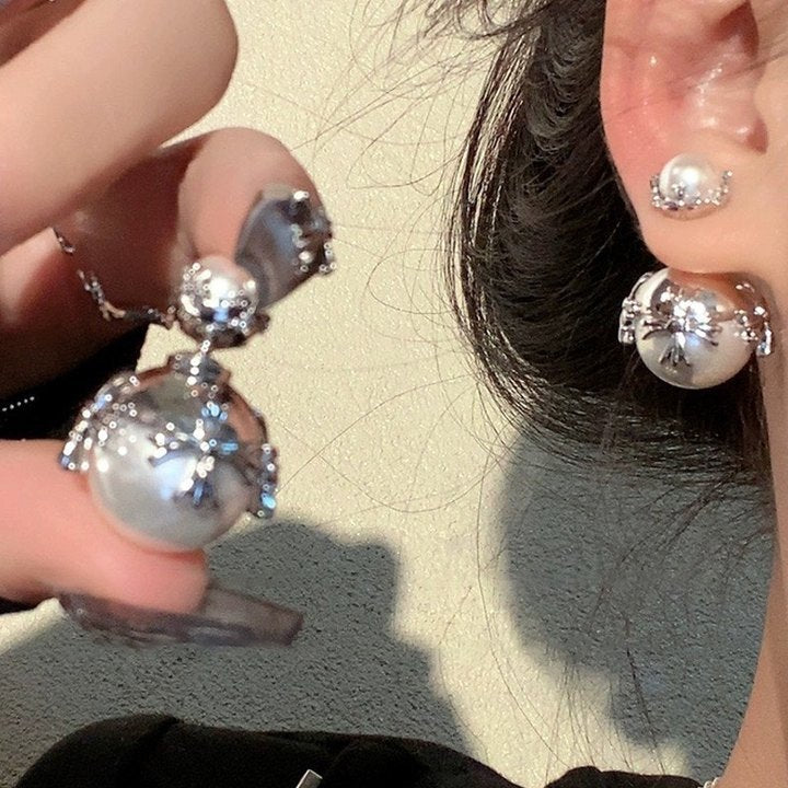 Women's Sier Pin Korean Style High Sense Special Earrings