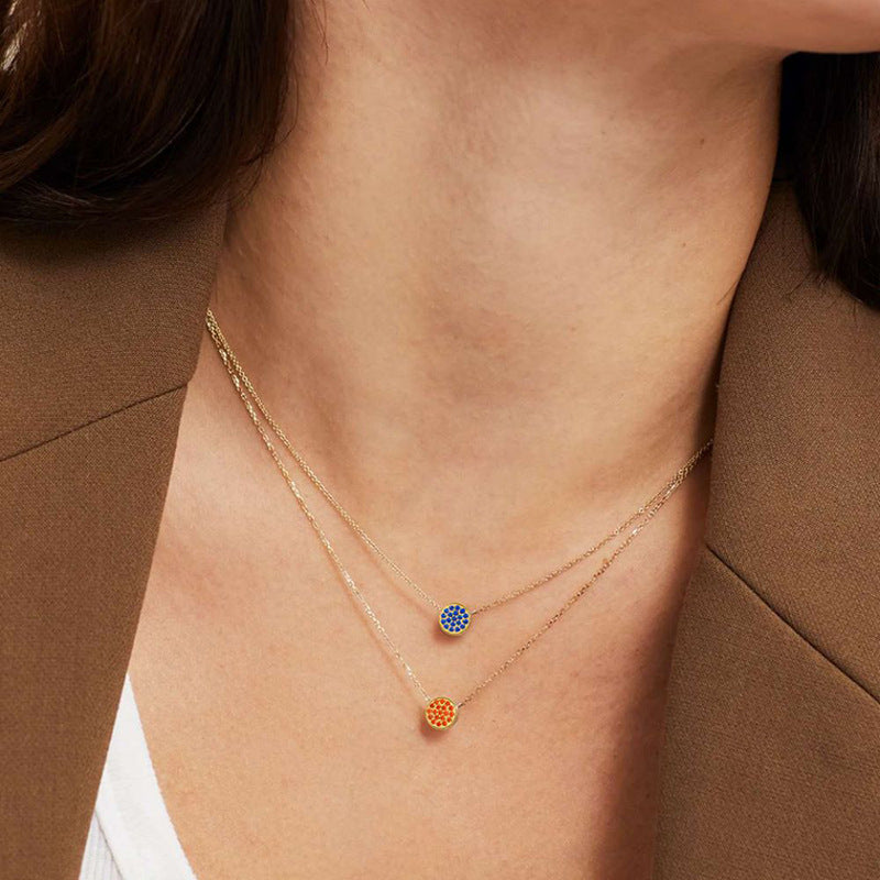 Luxury Full Diamond Versatile Small Titanium Steel Necklaces
