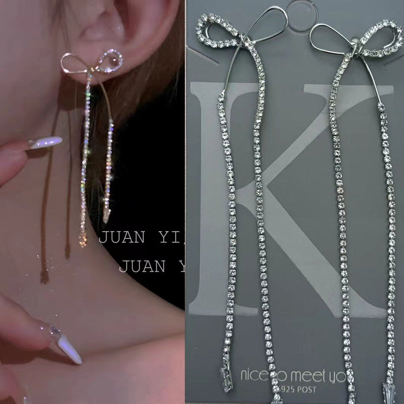 Women's Needle Elegant Long Tassel Thin Effect Earrings