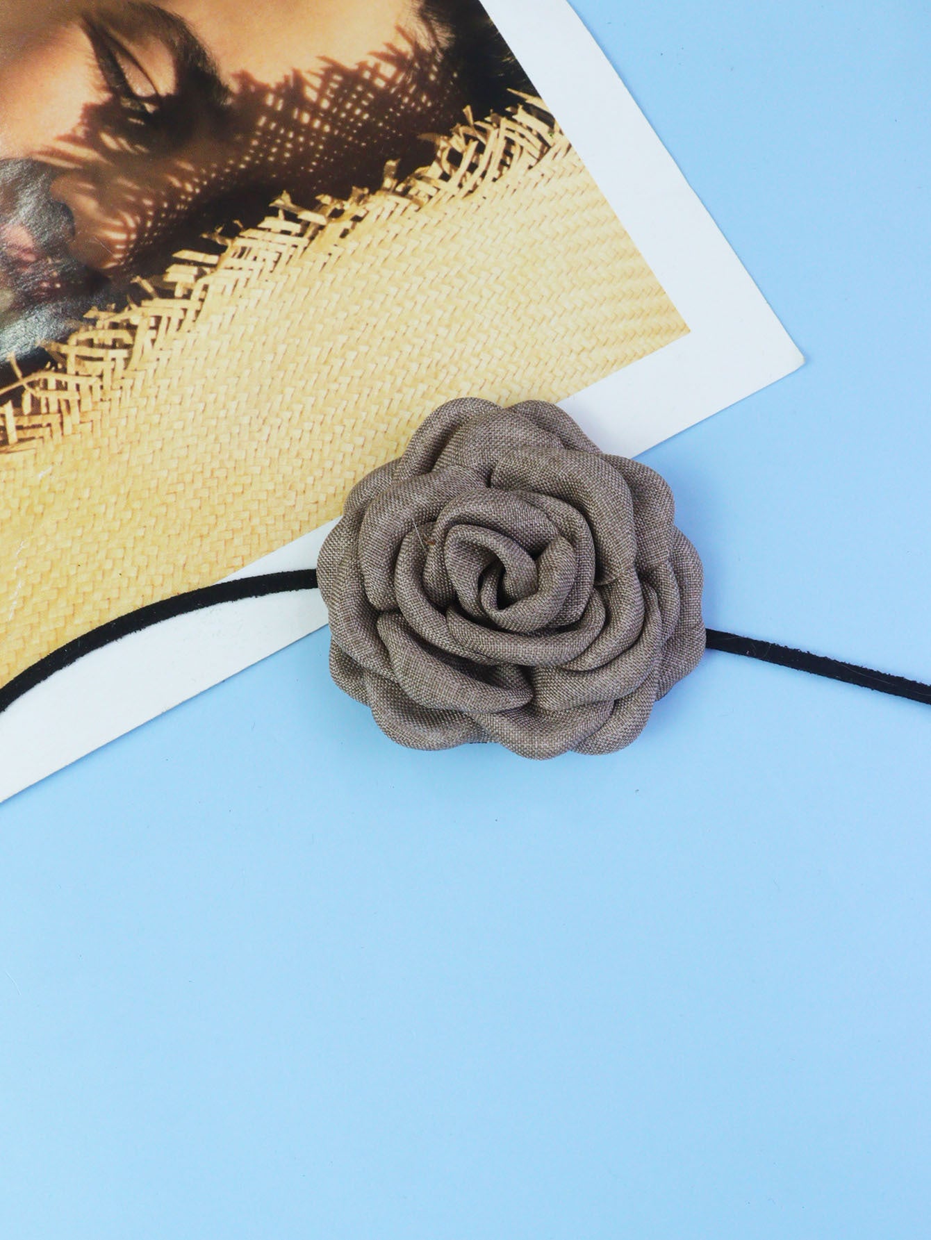 Women's Flower Strap Three-dimensional Rose Collar French Necklace