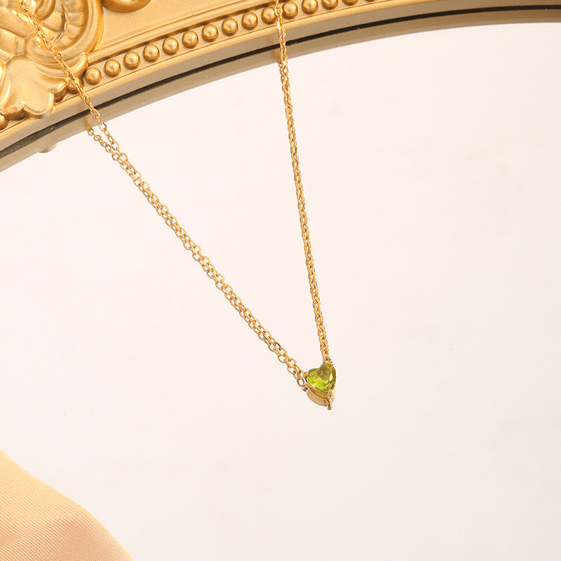 Steel Twee Birthstone Birthstones Love Moon Necklaces