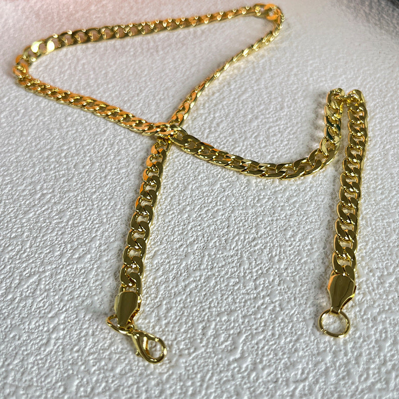 Men's Creative Trendy Gold Gold-plated Curb Necklaces
