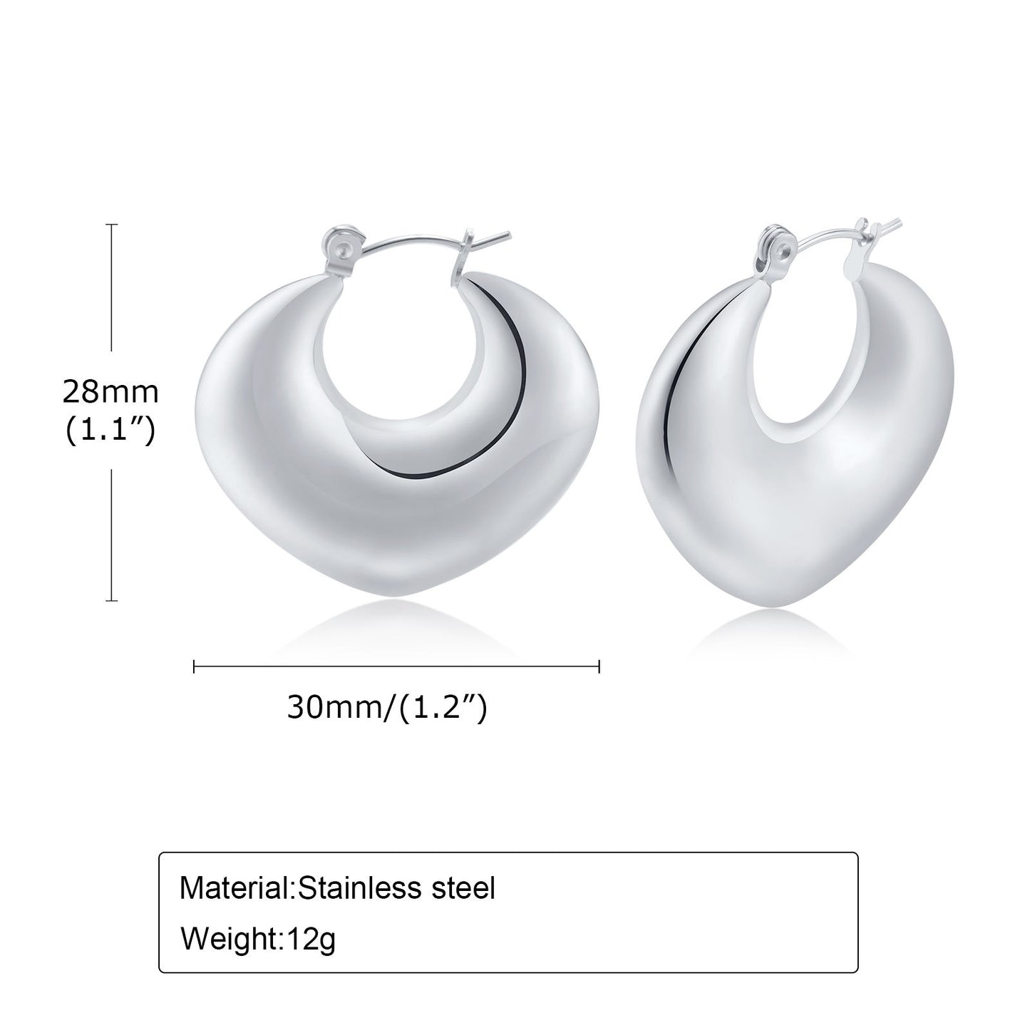 Women's Ornament Titanium Steel Hollow Chubby Exaggerated Earrings