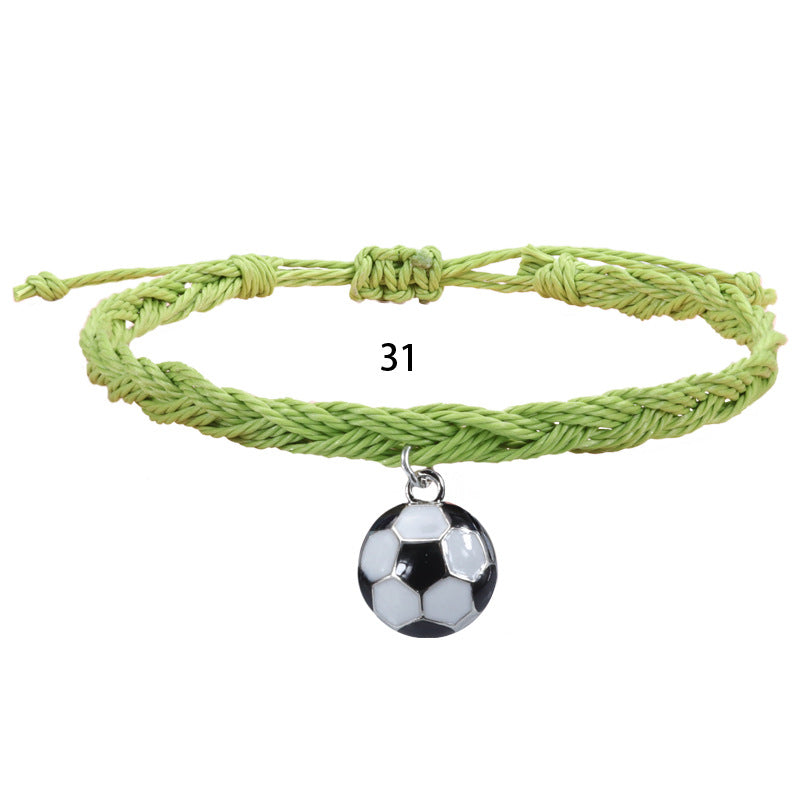 Women's & Men's Football Couple Party Design Wax Line Bracelets