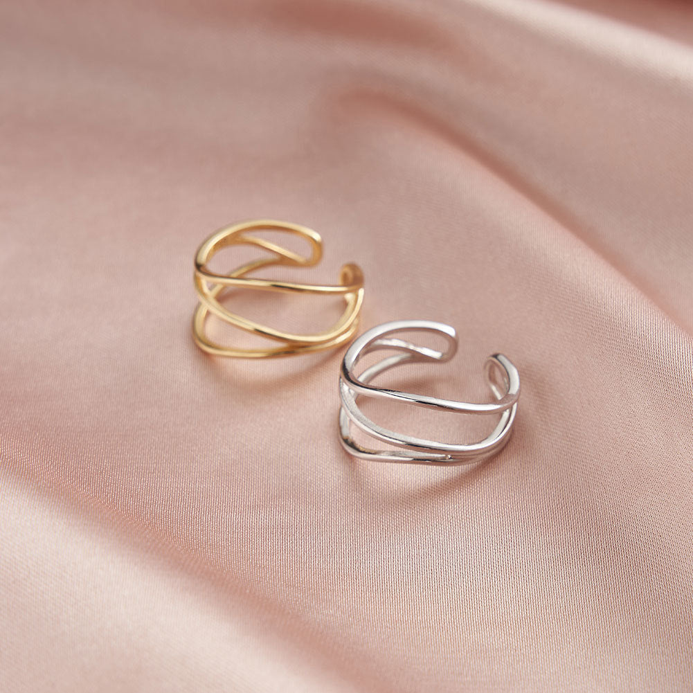 Jewelry Shaped Laminated Gold-plated Waterproof Sterling Rings