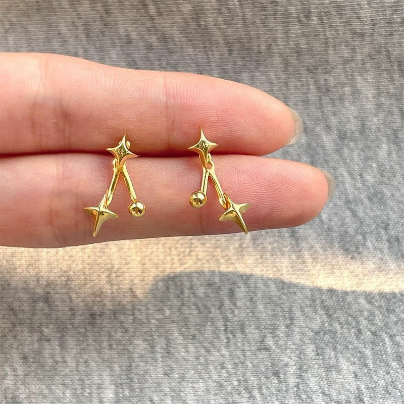 Back Four Stars Female Design Sense Rings