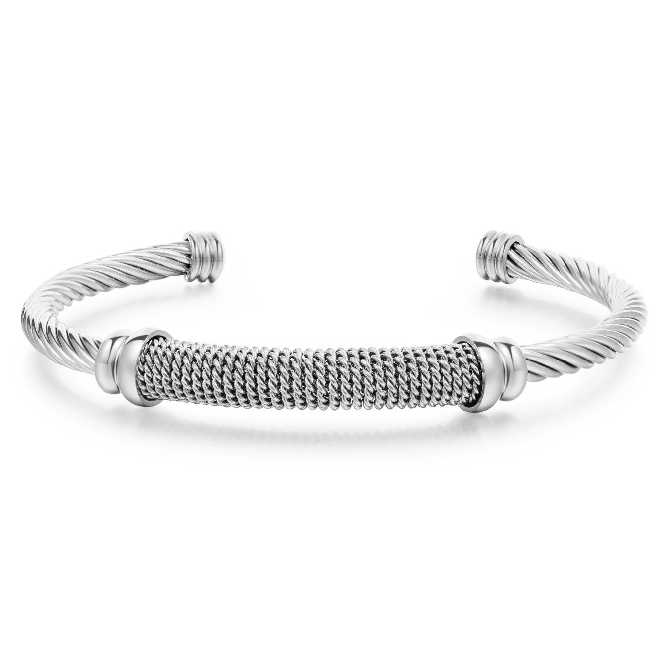 Men's Fashion Simple Titanium Steel Gold Plated Shaped Open Bracelets