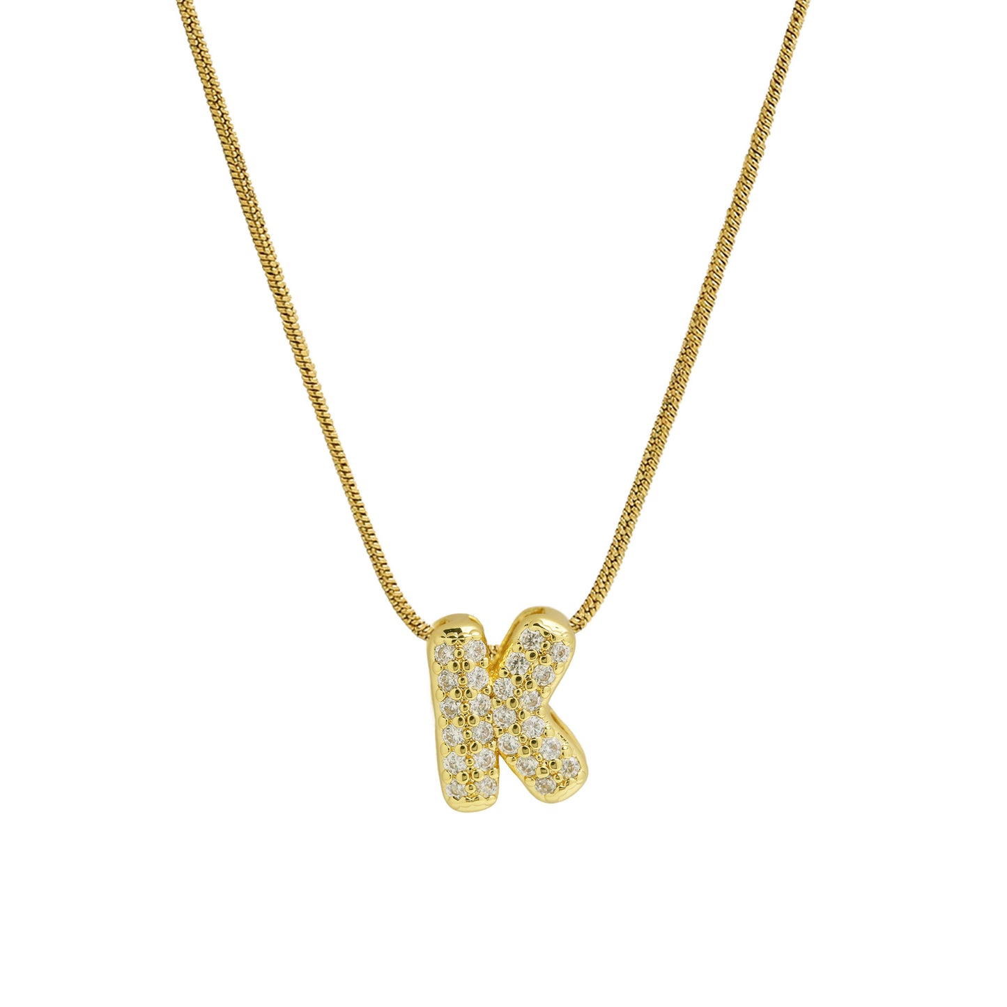 Women's Small Letters Stainless Steel Snake Chain Pendants