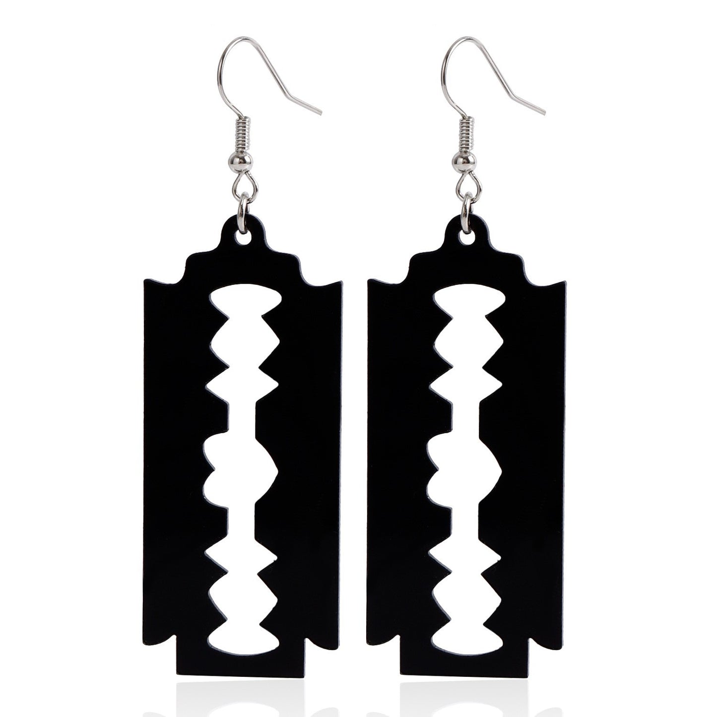 Ornament Vintage Black Resin Cross Long Earrings