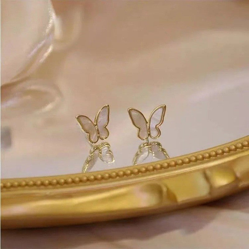 Women's Sier Needle Korean Style French Temperamental Pearl Earrings