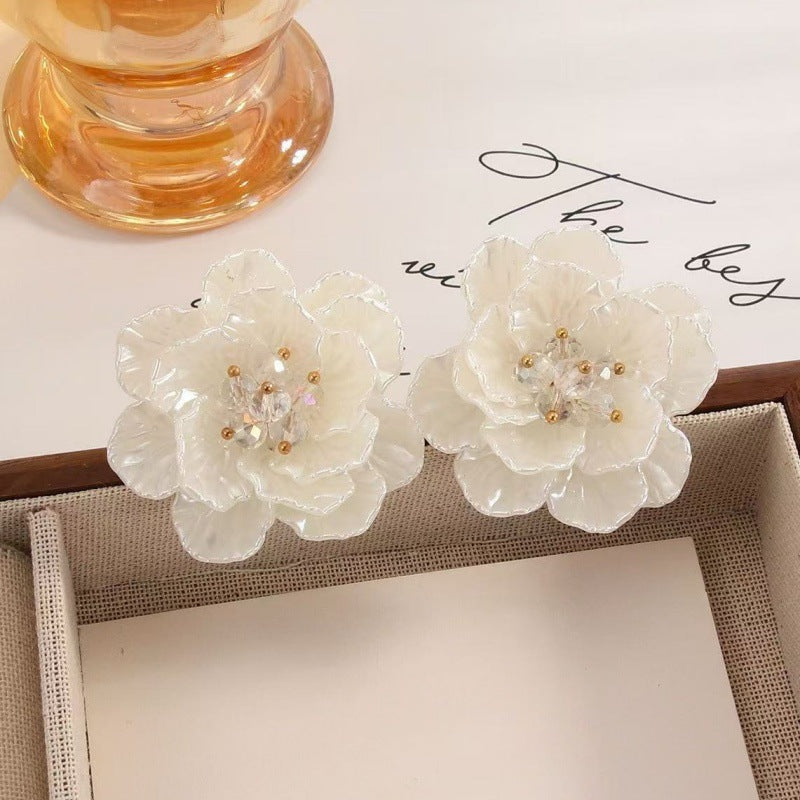 Flower Fresh Sweet Colorful Petals Holiday Stud Earrings