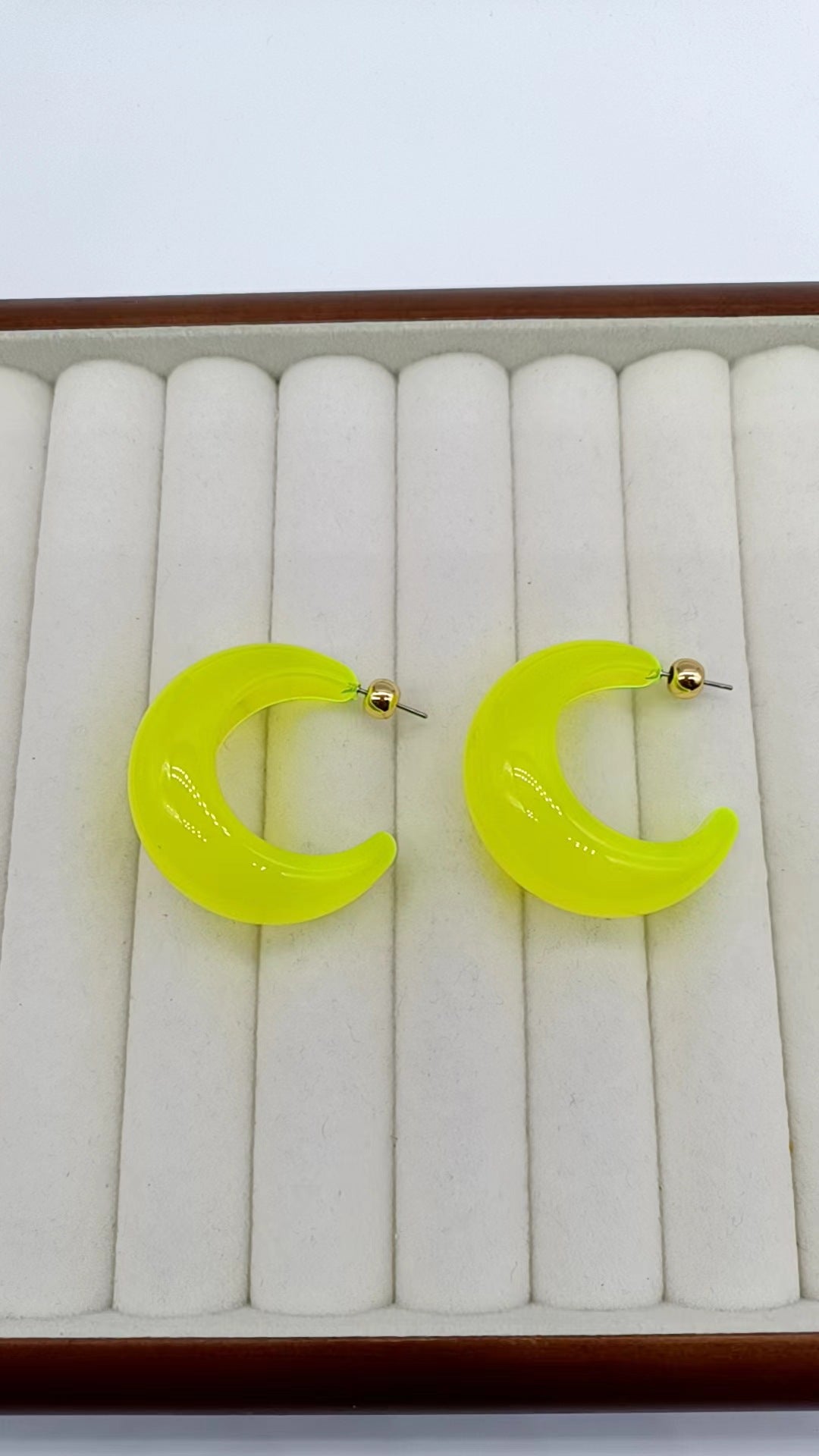 Orange Crescent Acrylic Design Simple High Sense Rings