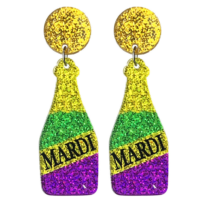 Acrylic Shiny Crystal Festival Atmosphere Parade Earrings