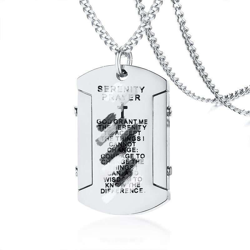 Men's Logo Stainless Steel Personalized Tag Square Pendants