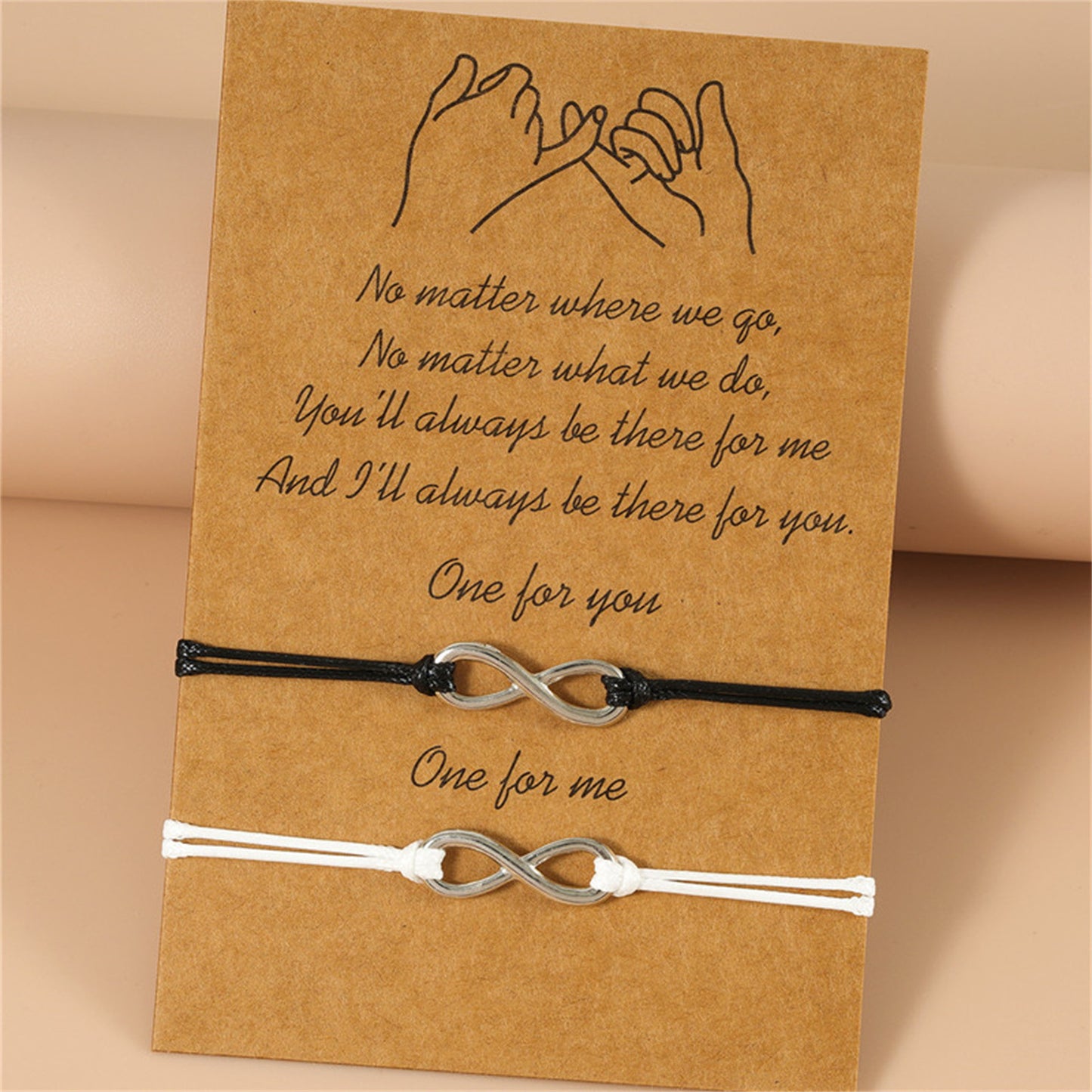 Card Simple Alloy Infinite Hand-woven Adjustable Bracelets